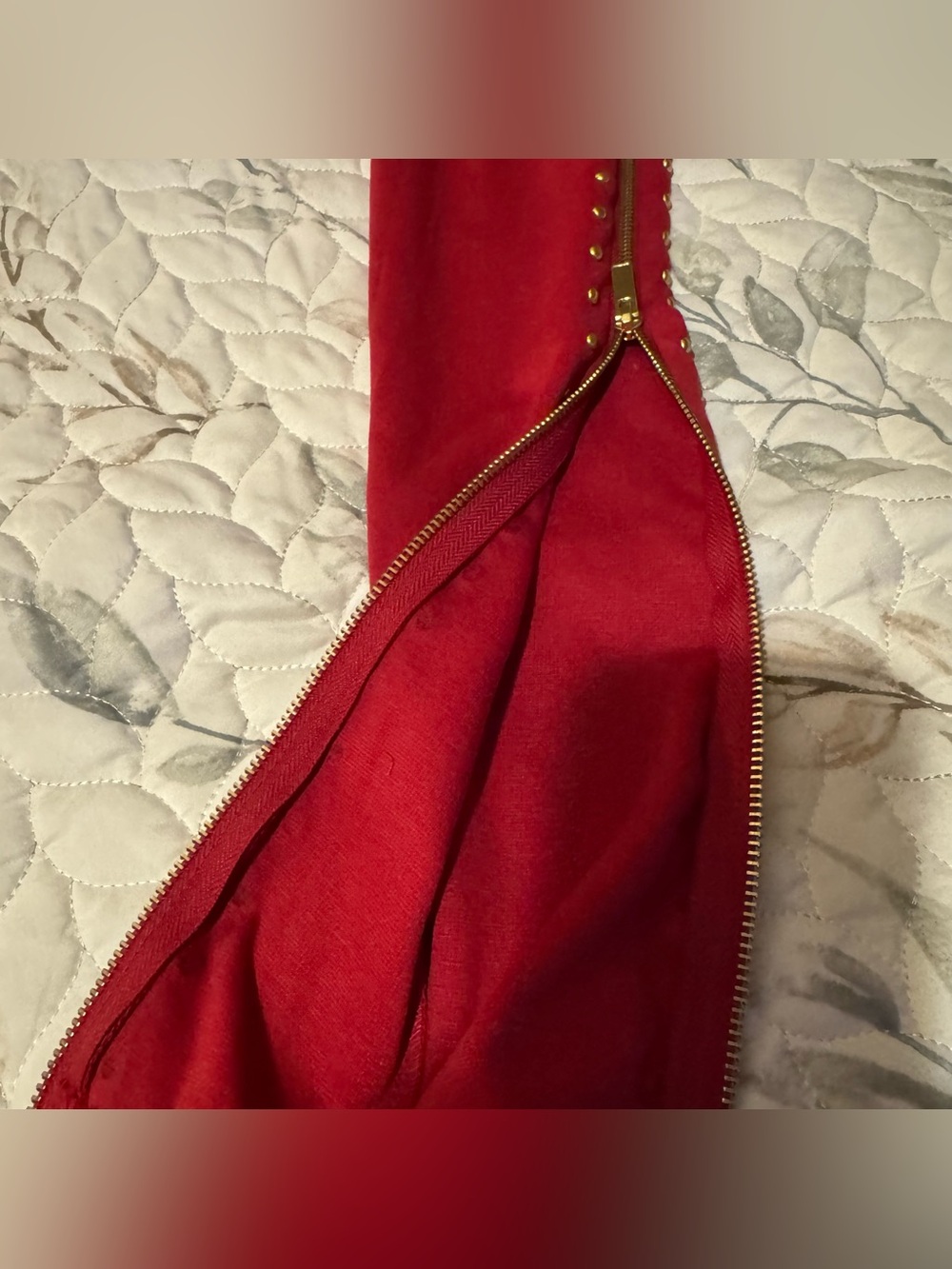 NWT VENUS Red Studded Accent Zipper Sleeve Sheath Dress Size 8 - Picture 8 of 10